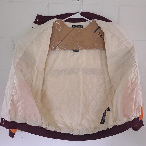 NEW Pretty Little Thing Off White Oversized Racer Bomber Jacket Snap Button Sz M - Picture 14 of 16